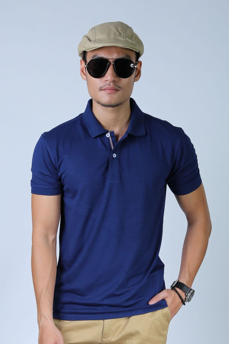 Áo Polo nam Novelty Regular fit màu xanh đen NATMMTMT3R180080N