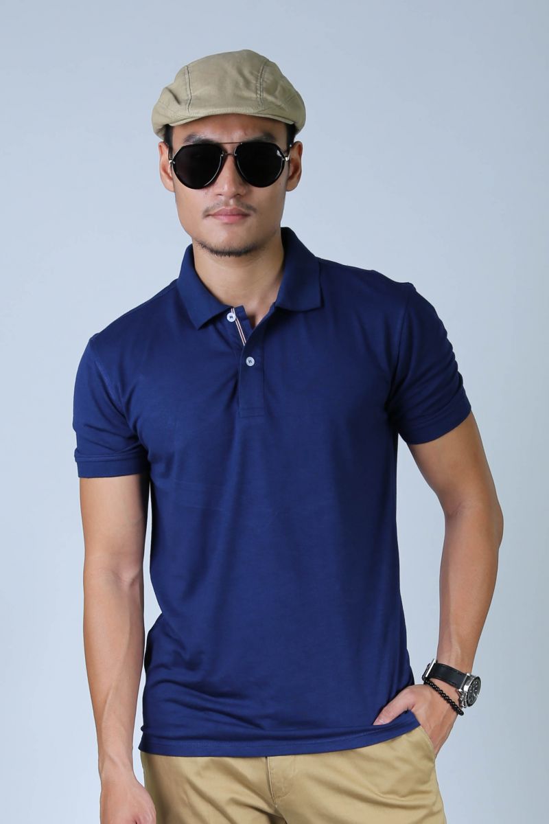 Áo Polo nam Novelty Regular fit màu xanh đen NATMMTMT3R180080N