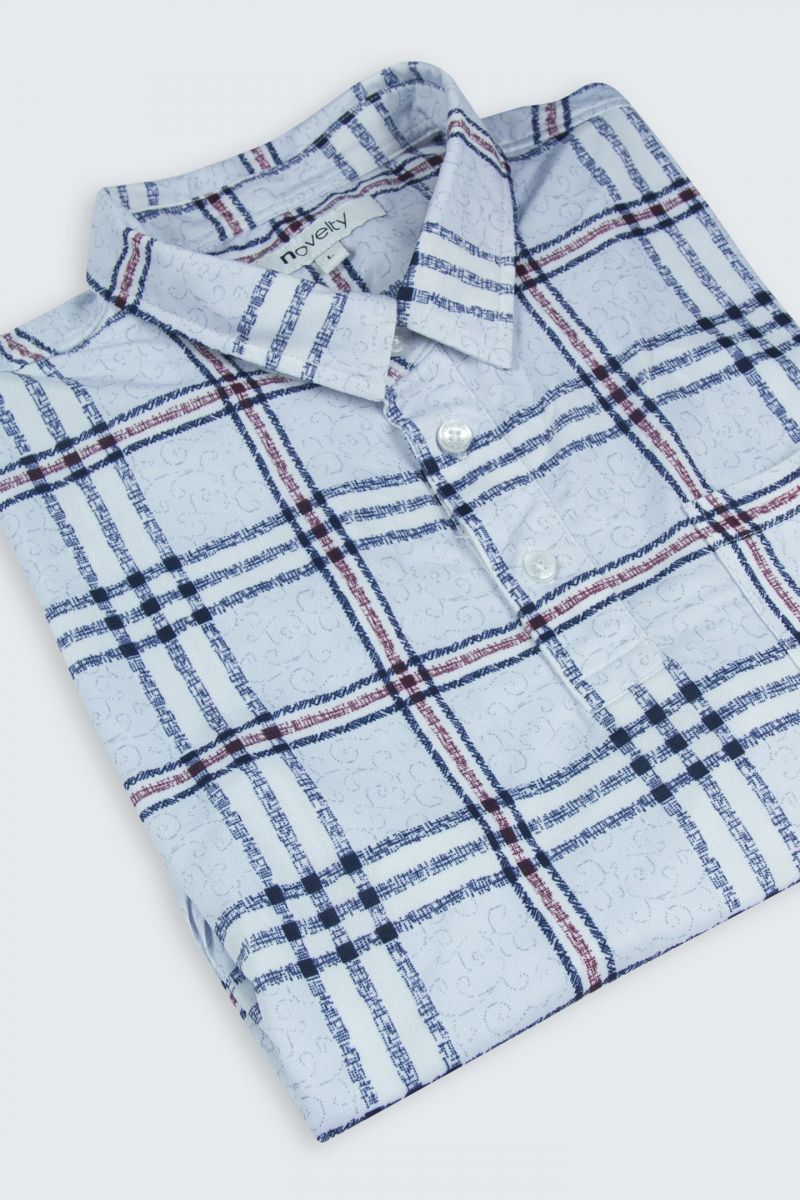 Áo Polo nam Novelty Regular fit  cổ sơ mi caro lớn NATMHCMCLR191113N