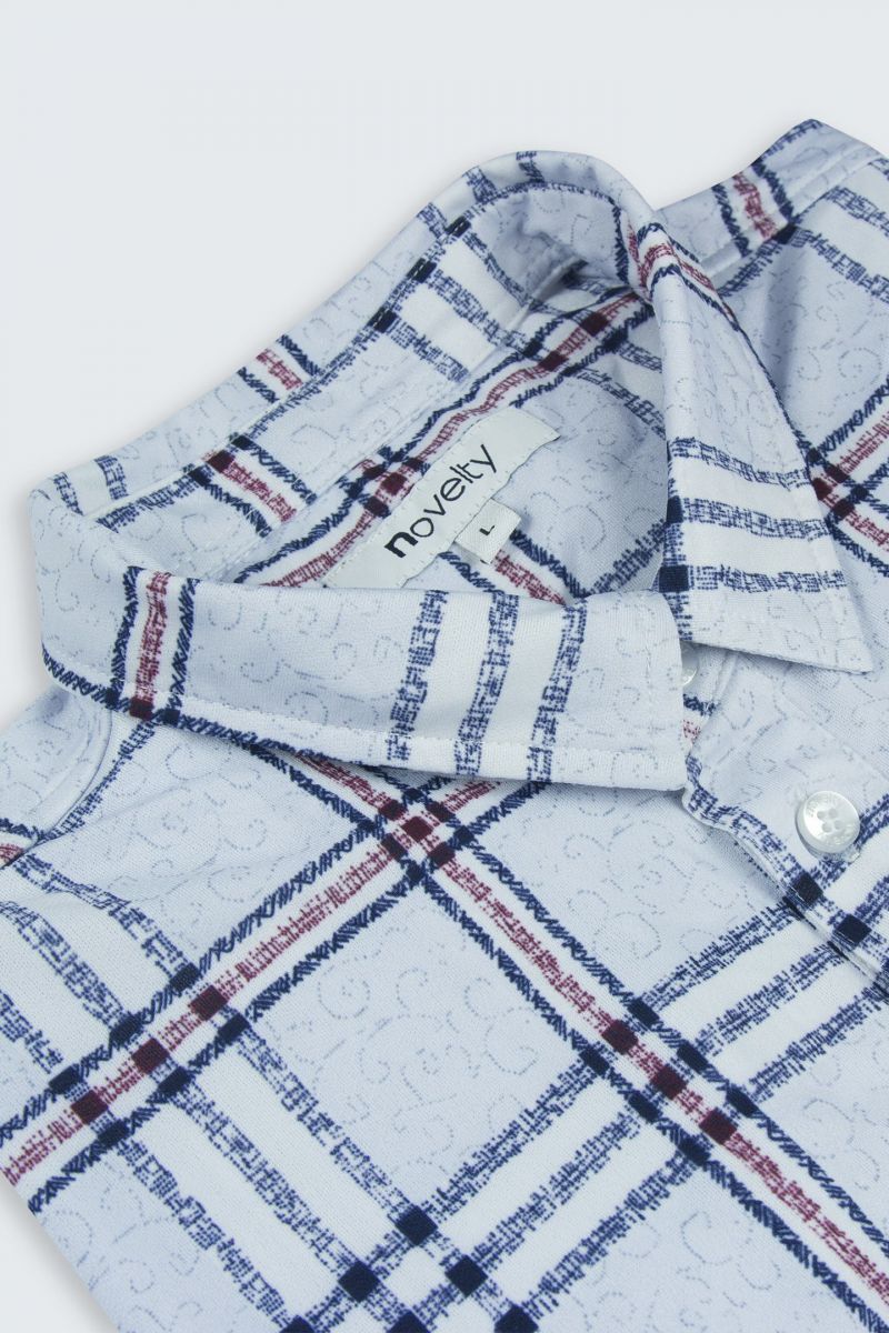 Áo Polo nam Novelty Regular fit  cổ sơ mi caro lớn NATMHCMCLR191113N