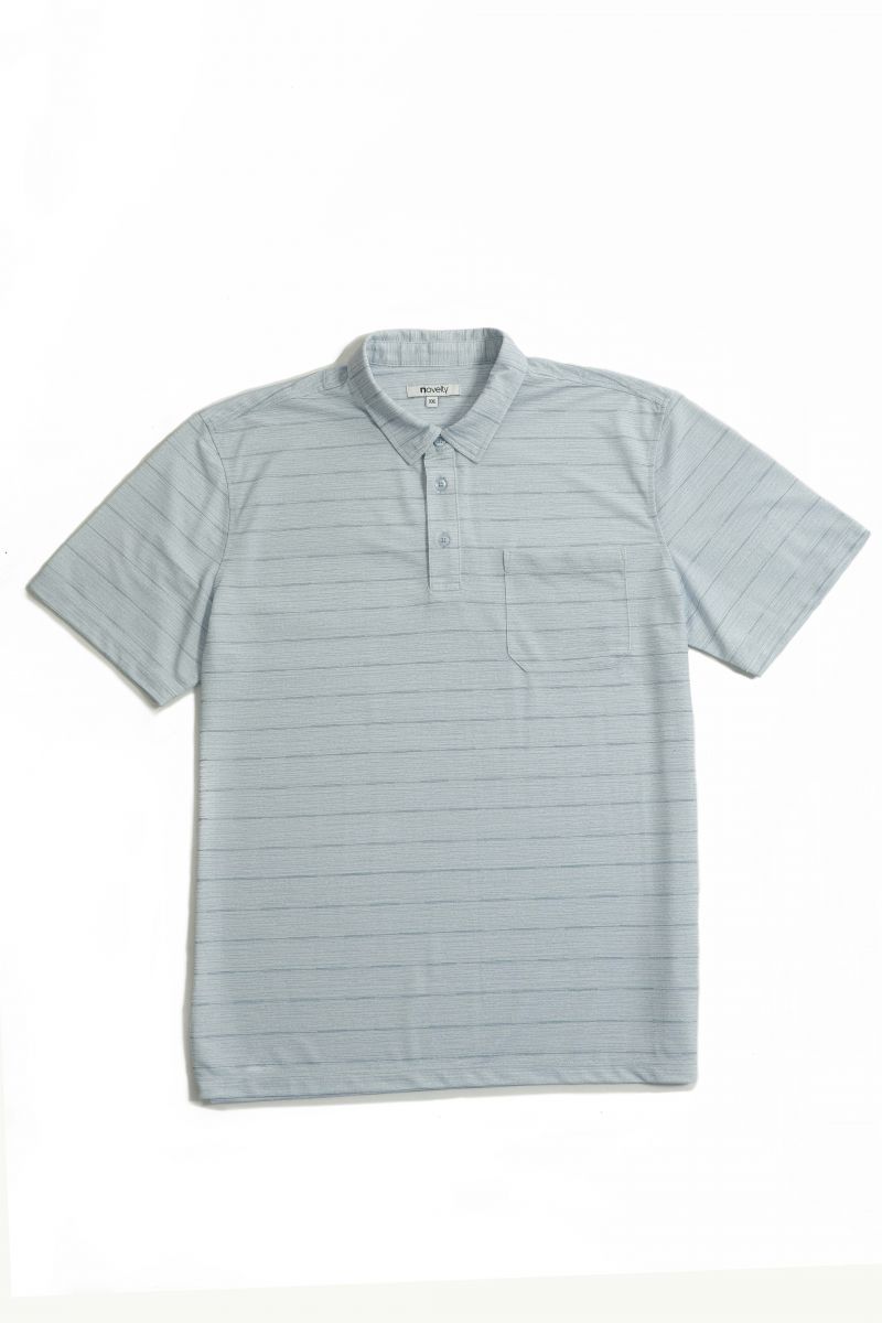Áo Polo nam Novelty Regular fit xanh dương NATMINMCLR210071N
