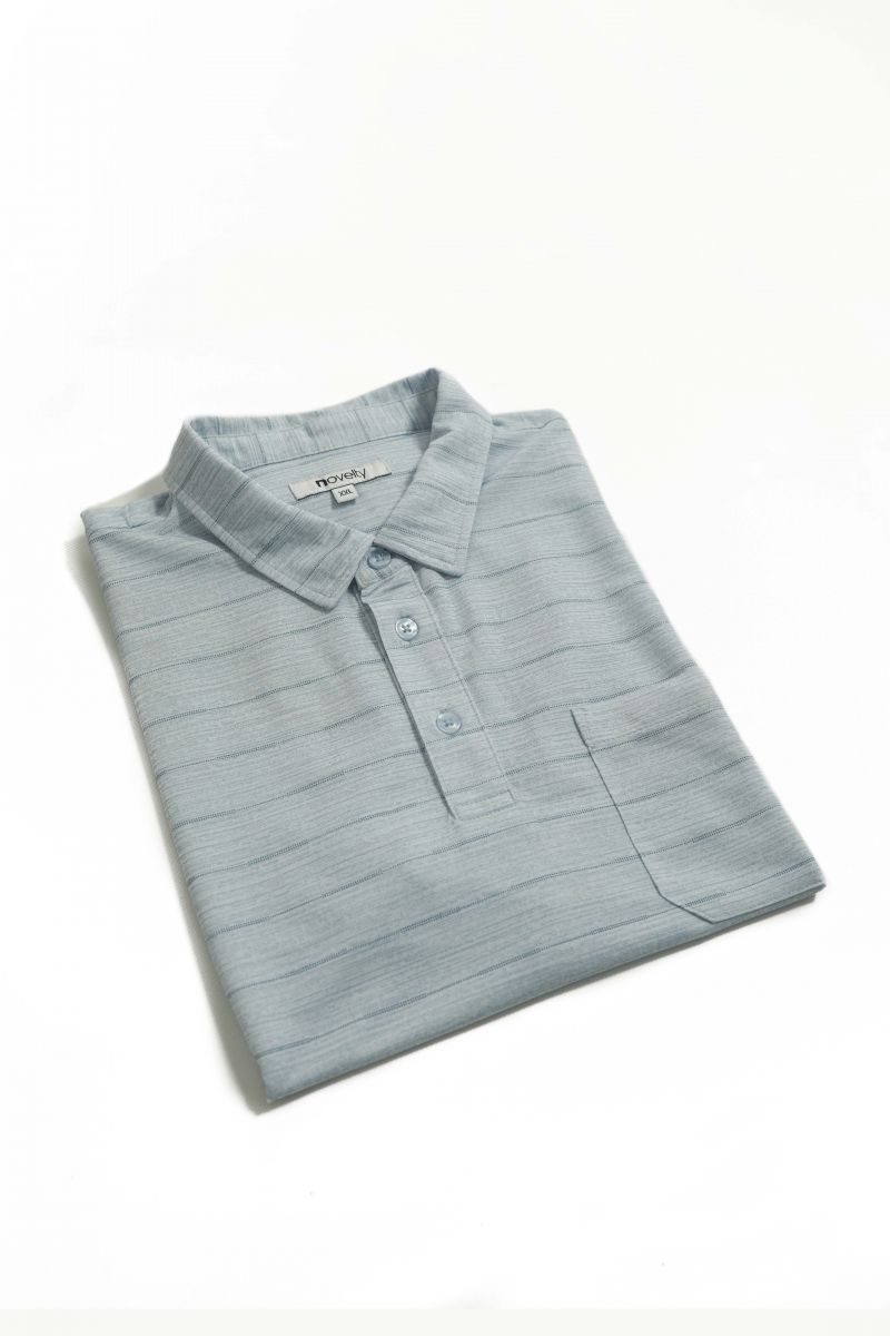 Áo Polo nam Novelty Regular fit xanh dương NATMINMCLR210071N