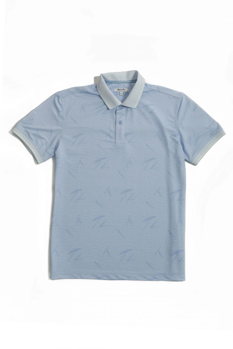 Áo Polo nam Novelty Regular fit Xanh da trời nhạt NATMINMCLR210087N