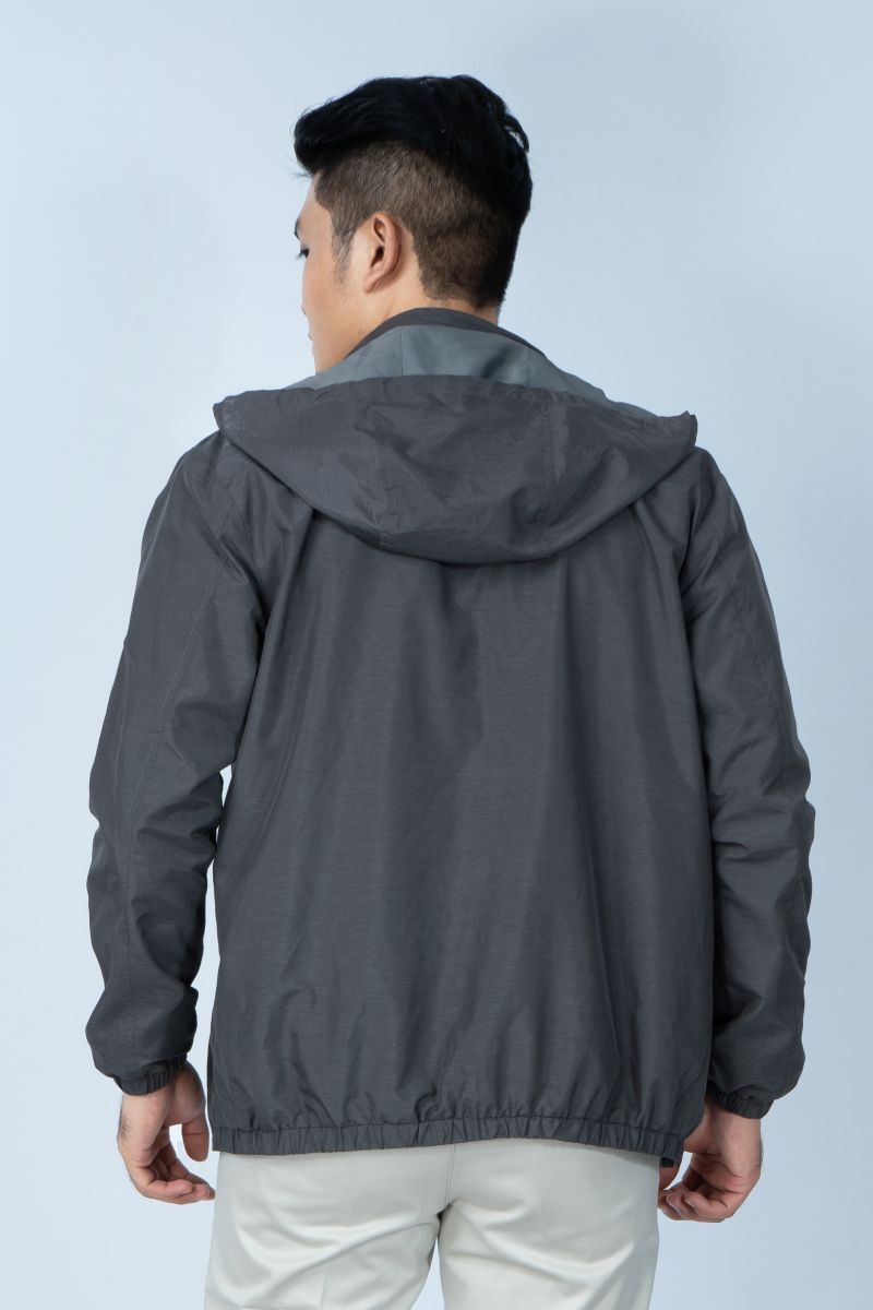 Áo Jacket 2 lớp Novelty nón rời  màu xám đậm NJKMMDMPLR1906632
