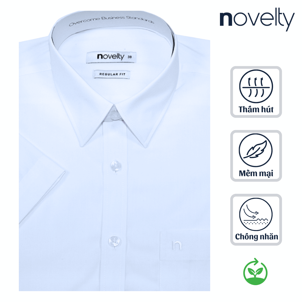 ÁO SƠ MI TRẮNG NGẮN TAY NOVELTY REGULAR FIT MODAL NSMMMWMT3R250409N