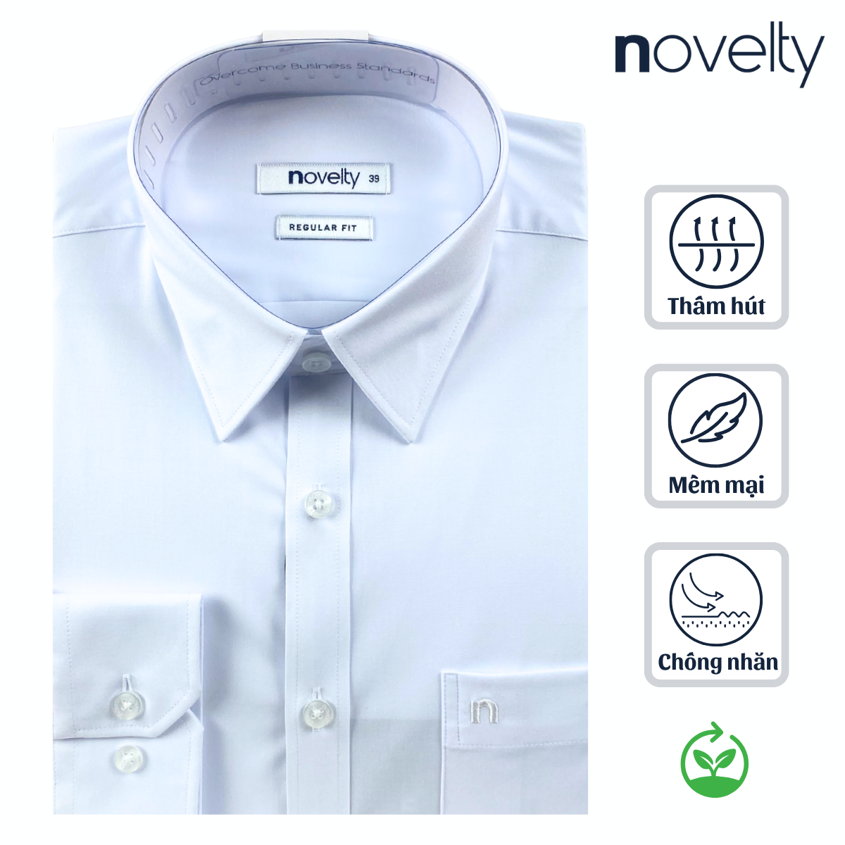 ÁO SƠ MI TRẮNG DÀI TAY NOVELTY REGULAR FIT MODAL NSMMMWMT3R250407D