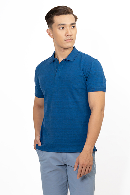 Áo Polo nam Novelty Regular fit màu xanh dương đậm NATMMDMCSR191206N