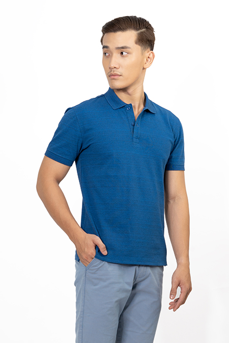 Áo Polo nam Novelty Regular fit màu xanh dương đậm NATMMDMCSR191206N