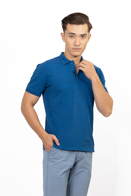 Áo Polo nam Novelty Regular fit màu xanh dương đậm NATMMDMCSR191206N