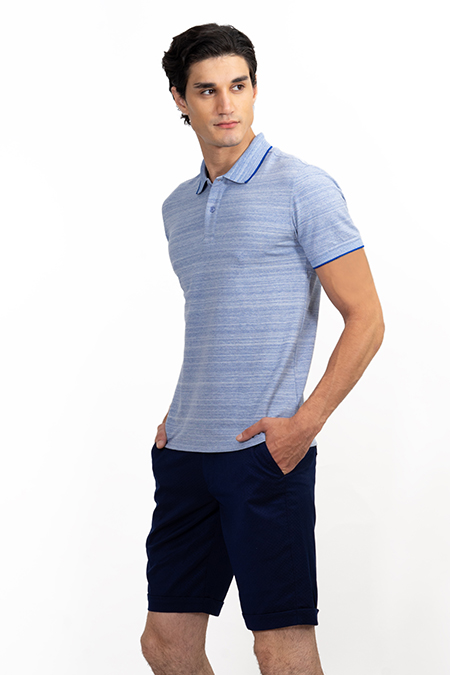 Áo Polo nam Novelty Regular fit màu xanh tím than NATMMDMCSR191208N