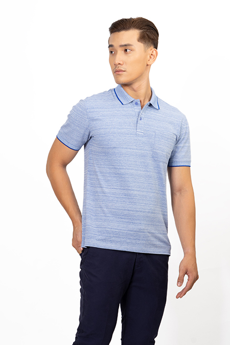 Áo Polo nam Novelty Regular fit xanh tím than NATMMDMCSR191213N