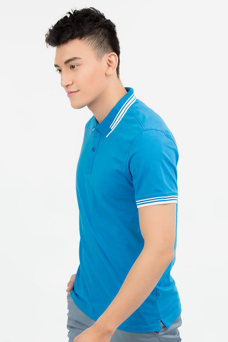 Áo Polo nam Novelty Regular fit màu xanh da trời đậm NATMMTMCSR180020N