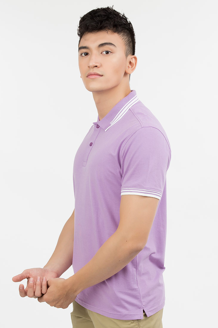 Áo Polo nam Novelty Regular fit màu hồng tím NATMMTMCSR180022N