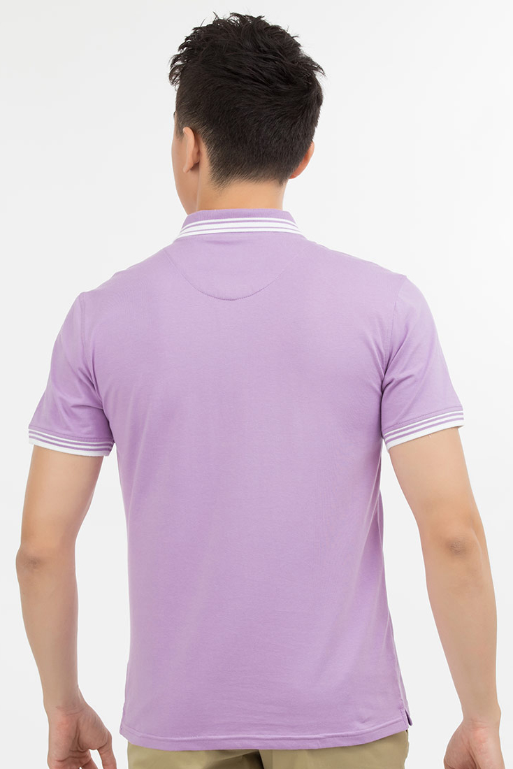 Áo Polo nam Novelty Regular fit màu hồng tím NATMMTMCSR180022N