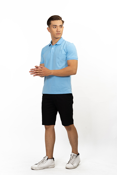 Áo Polo nam Novelty Regular fit màu xanh biển NATMMTMCSR191161N