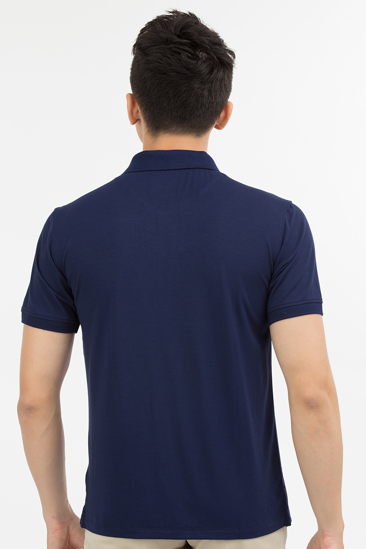 Áo Polo nam Novelty xanh đen in họa tiết NATMMTMT3R180051N