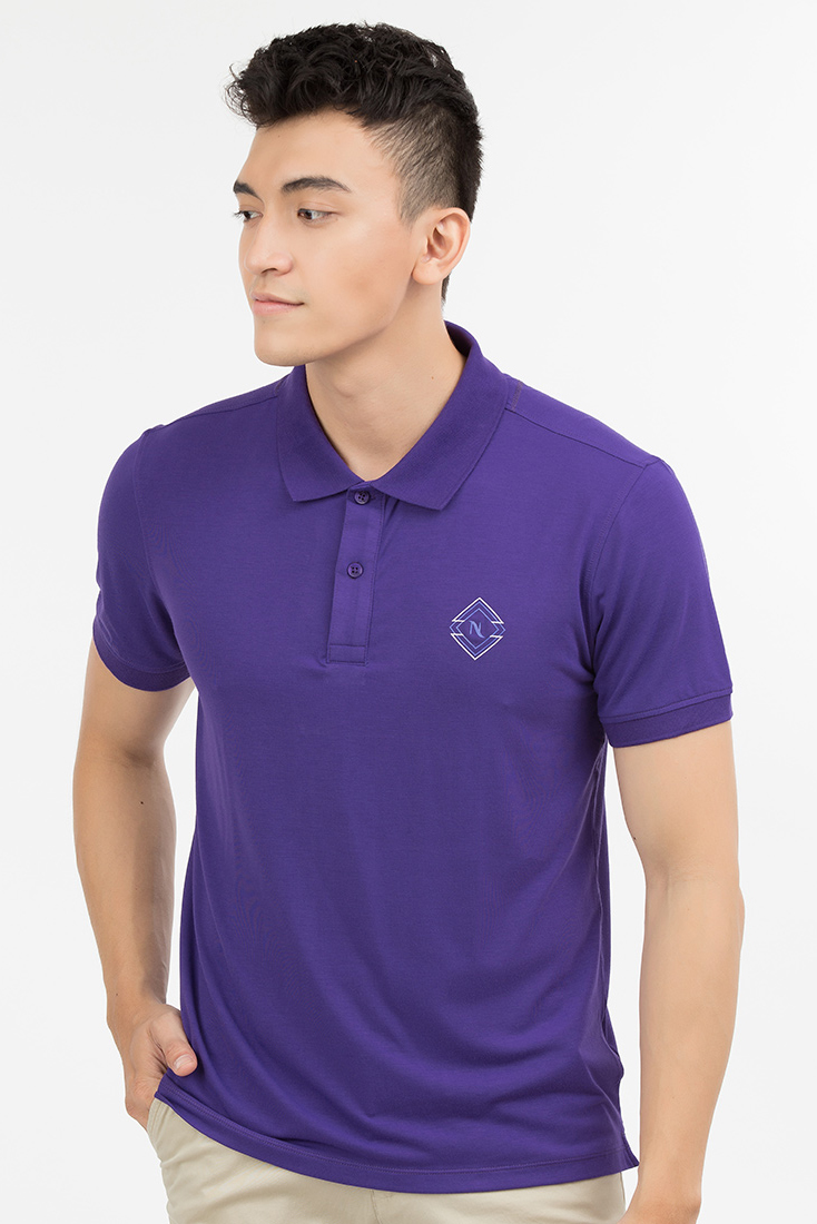 Áo Polo nam Novelty Regular fit Bamboo màu tím NATMMTMT3R180054N