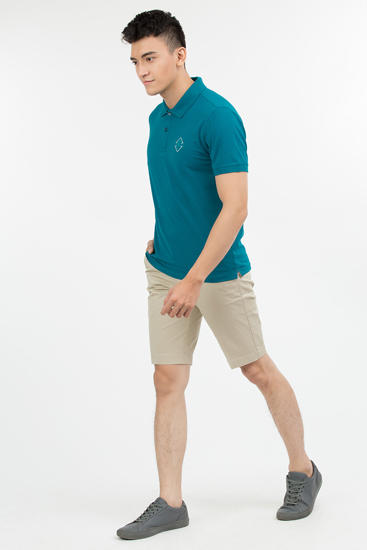 Áo Polo nam Novelty Regular fit Bamboo màu xanh ve chai NATMMTMT3R180056N