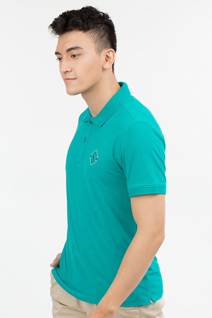 Áo Polo nam Novelty Regular fit Bamboo màu xanh lục biển NATMMTMT3R180057N