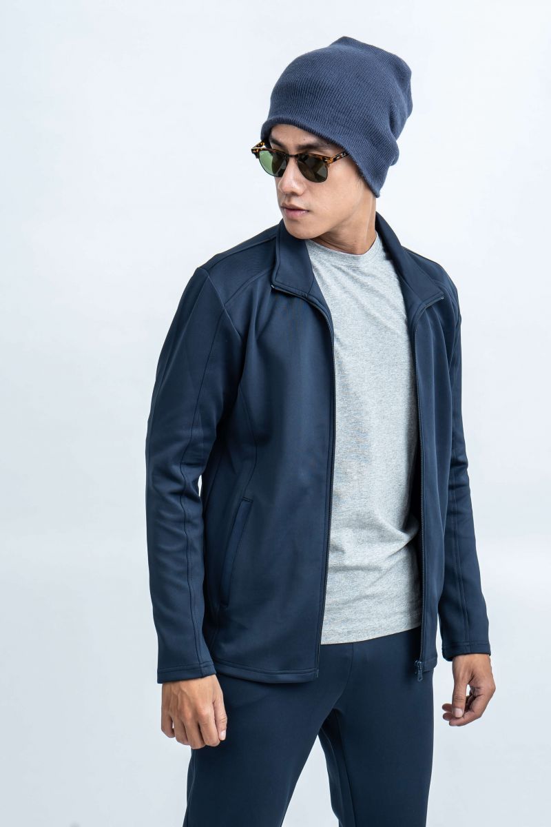 Bộ thun nam Novelty Regular Fit xanh đen NBTMMDMPSR180683B