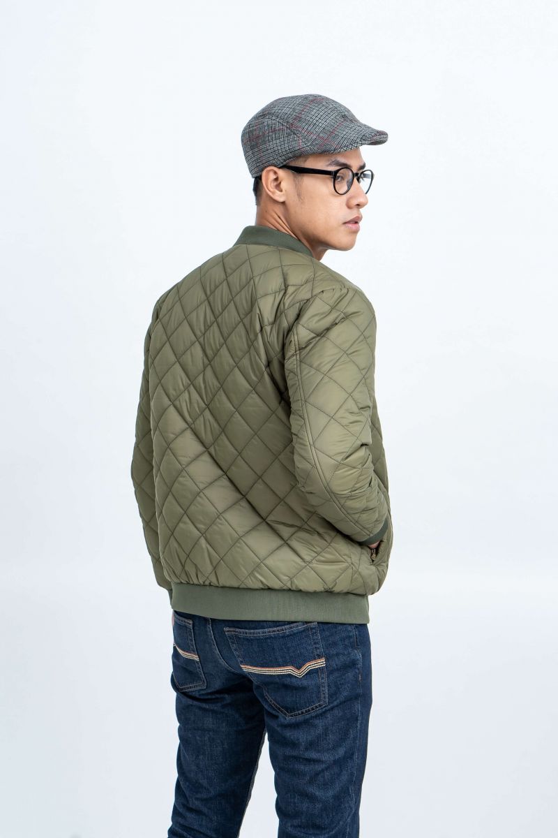 Áo jacket nam Novelty 03 lớp màu rêu 1806263