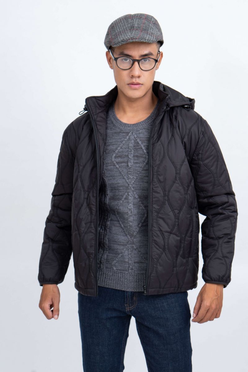 Áo Jacket nam Novelty 03 lớp màu đen 1806273