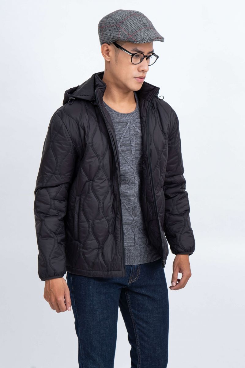 Áo Jacket nam Novelty 03 lớp màu đen 1806273