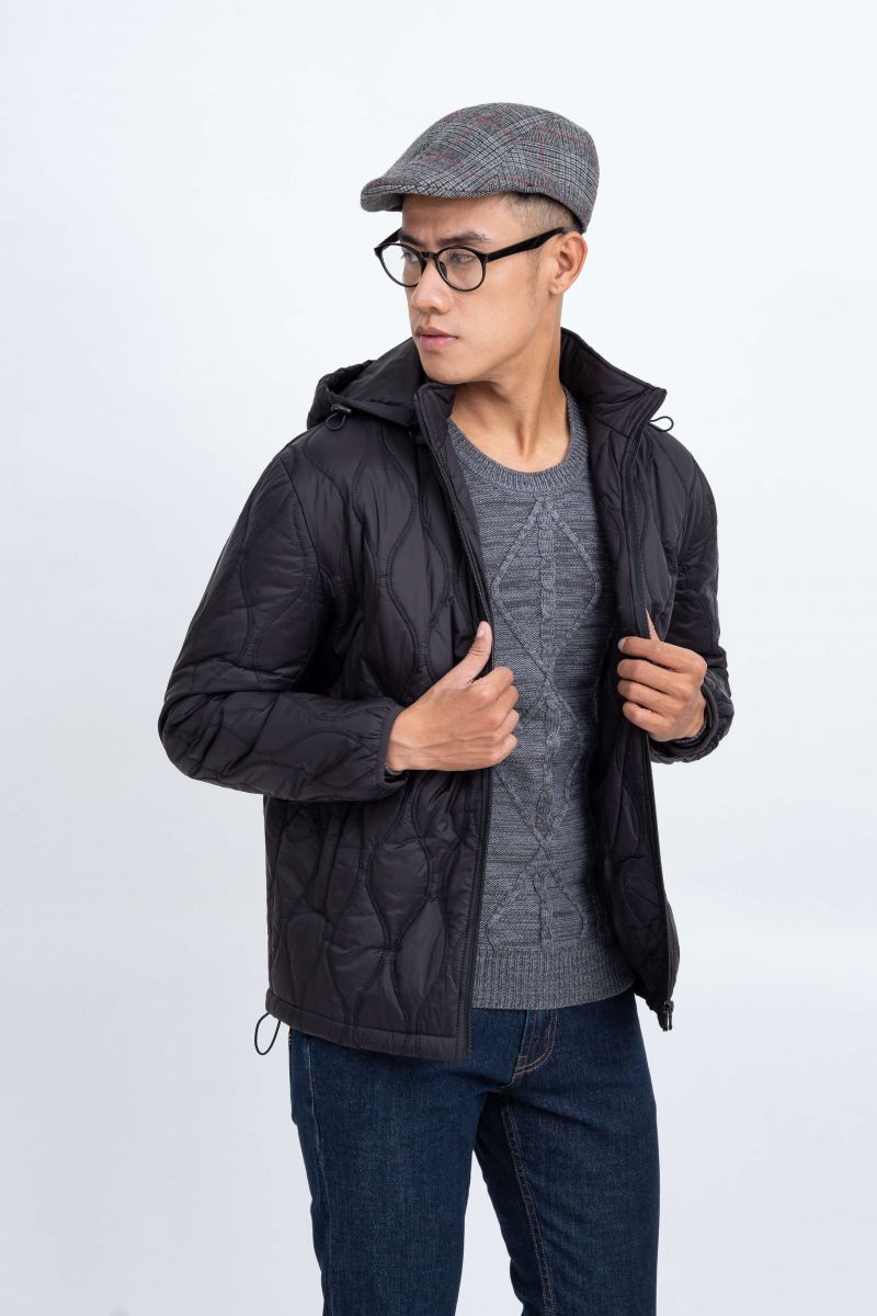 Áo Jacket nam Novelty 03 lớp màu đen 1806273