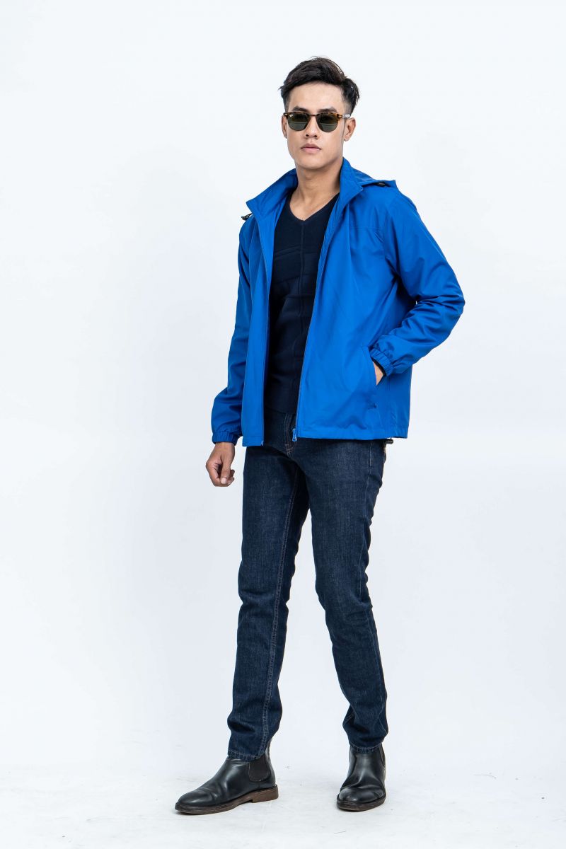 Áo Jacket nam Novelty 02 lớp màu xanh Coban NJKMMDMPLR1806452