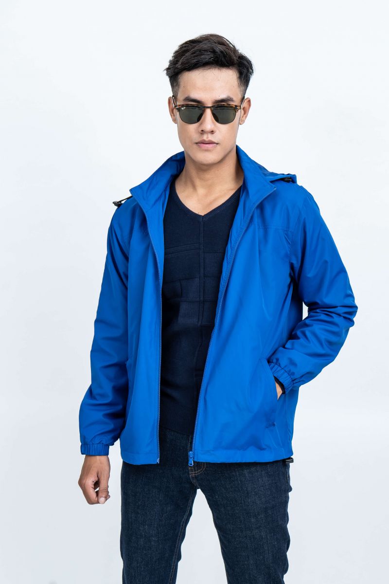 Áo Jacket nam Novelty 02 lớp màu xanh Coban NJKMMDMPLR1806452