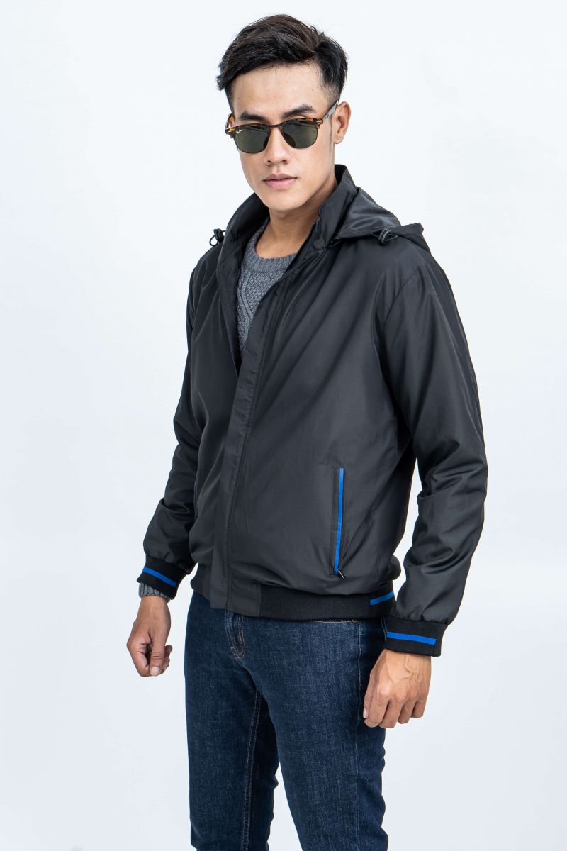 Áo Jacket nam Novelty 02 lớp màu đen NJKMMDMPLR1806522