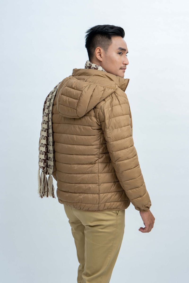 Áo Jacket nam Novelty 03 lớp lông vũ nhân tạo màu nâu 1805254