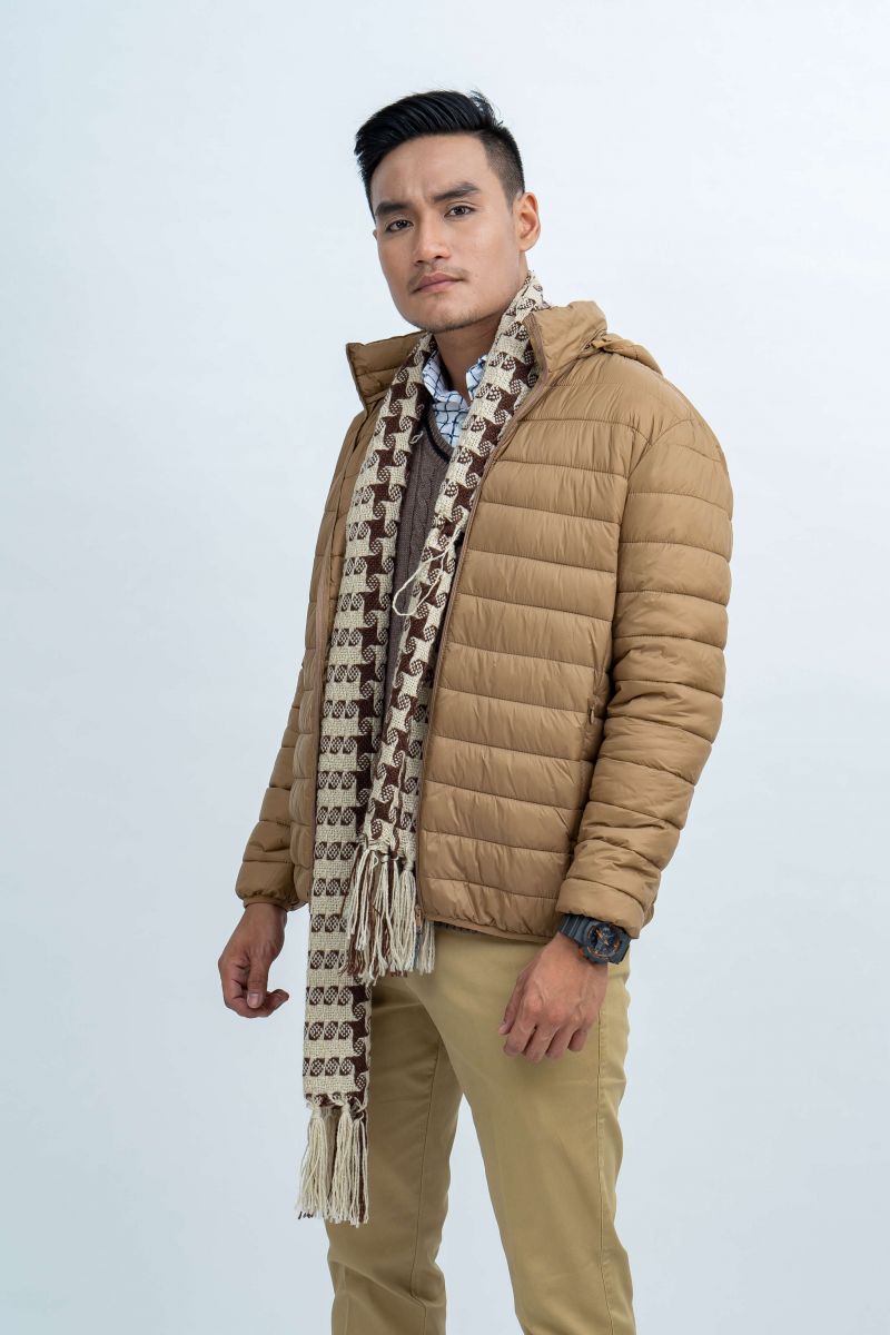 Áo Jacket nam Novelty 03 lớp lông vũ nhân tạo màu nâu 1805254