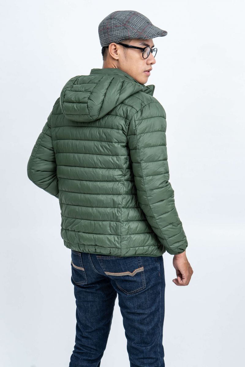 Áo Jacket nam Novelty 03 lớp lông vũ nhân tạo màu rêu 1805264