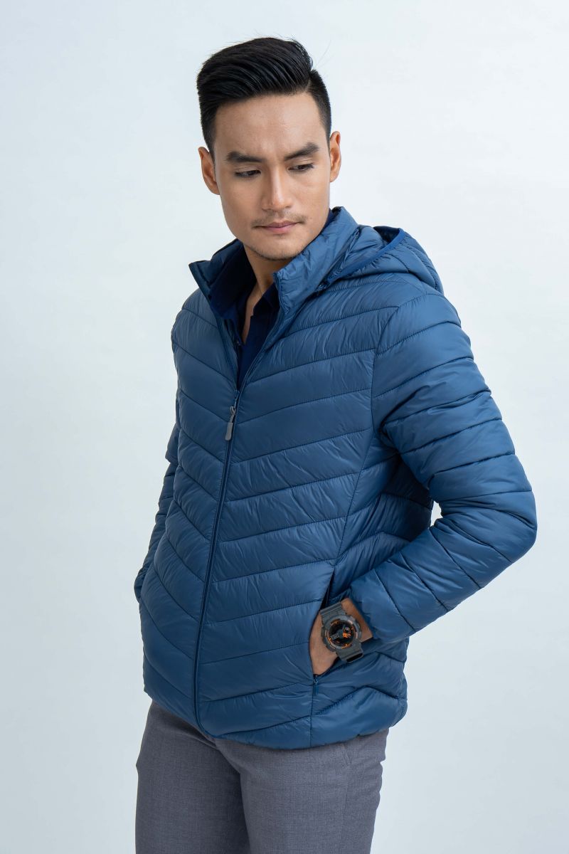 Áo Jacket 03 lớp lông vũ nhân tạo màu xanh đen 1805304