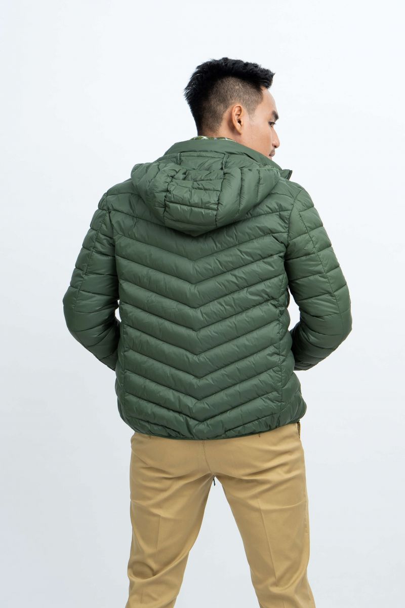 Áo Jacket nam Novelty 03 lớp lông vũ nhân tạo màu rêu 1805324