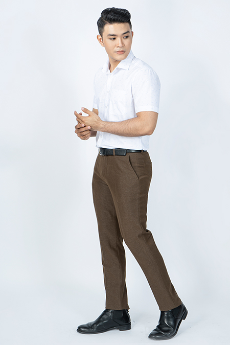 Quần tây nam Novelty 0Ply nâu đồng Slimfit NQTMMTMT3F1909260
