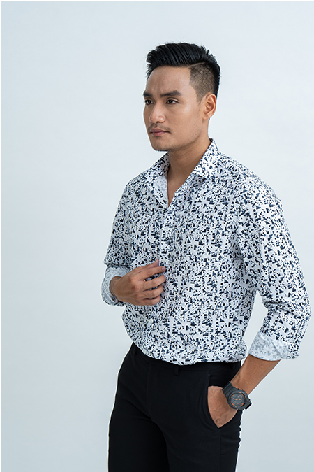 Áo sơ mi nam Novelty dài tay Slimfit NSMMINMMMF181104D