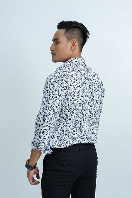 Áo sơ mi nam Novelty dài tay Slimfit NSMMINMMMF181104D