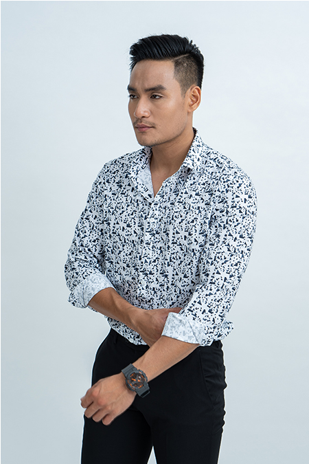 Áo sơ mi nam Novelty dài tay Slimfit NSMMINMMMF181104D