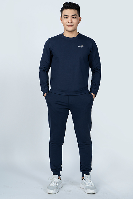 Bộ thun nam Novelty màu xanh đen NBTMMTMT3R190911B