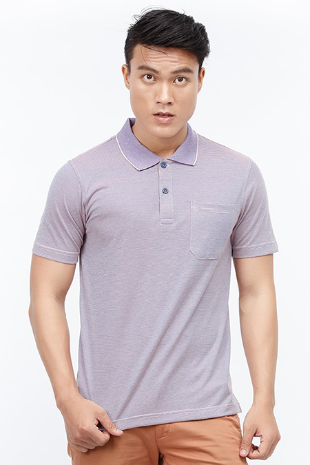 Áo Polo nam Novelty Classic màu tím nhạt NATMSNNT3C170133N