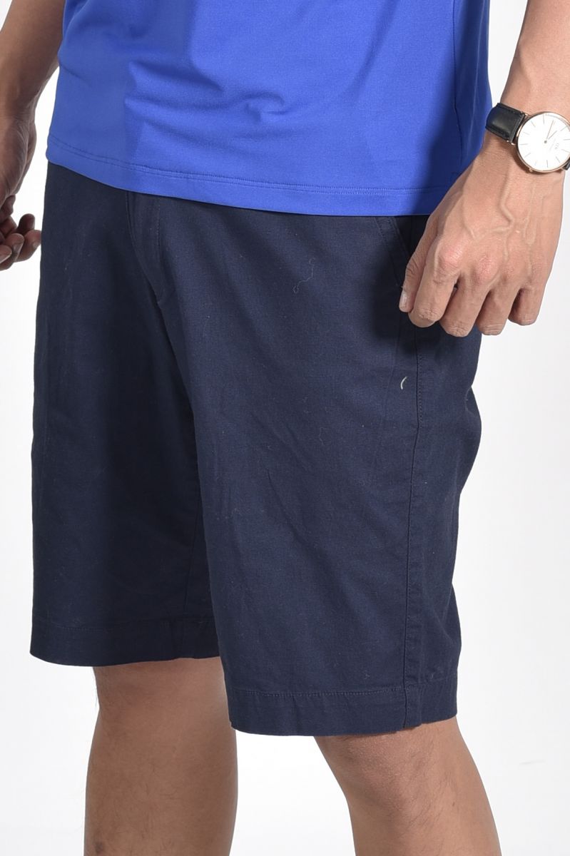 Quần Short linen nam Novelty xanh đen NSKMMDMCSR1813850