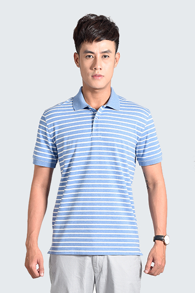 Áo Polo nam Novelty Regular Fit Sọc ngang trắng NATMSBNT3R181239N