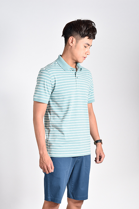 Áo Polo nam Novelty Regular Fit Sọc trắng ngang NATMSBNT3R181241N