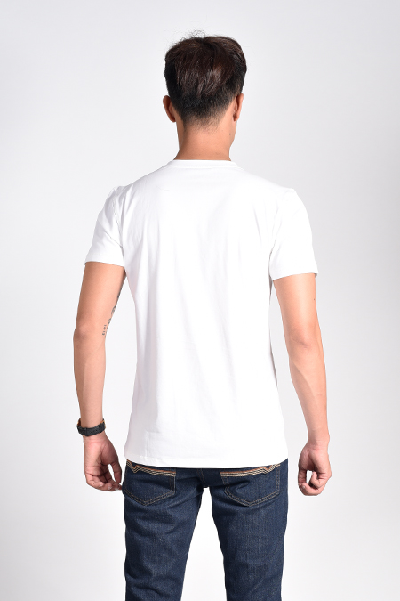 Áo thun nam cổ tròn Novelty Regular Fit màu trắng NATMTTNCSR181210N