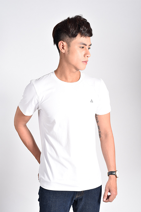 Áo thun nam cổ tròn Novelty Regular Fit màu trắng NATMTTNCSR181210N