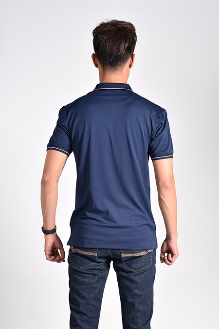 Áo Polo nam Novelty Regular fit cổ bo mặt phải màu xanh đen NATMMDNPSR181220N