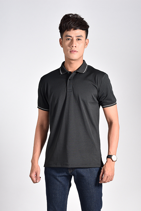 Áo Polo nam Novelty Regular fit màu đen NATMMDNPSR181221N