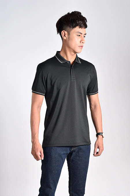 Áo Polo nam Novelty Regular fit màu đen NATMMDNPSR181221N